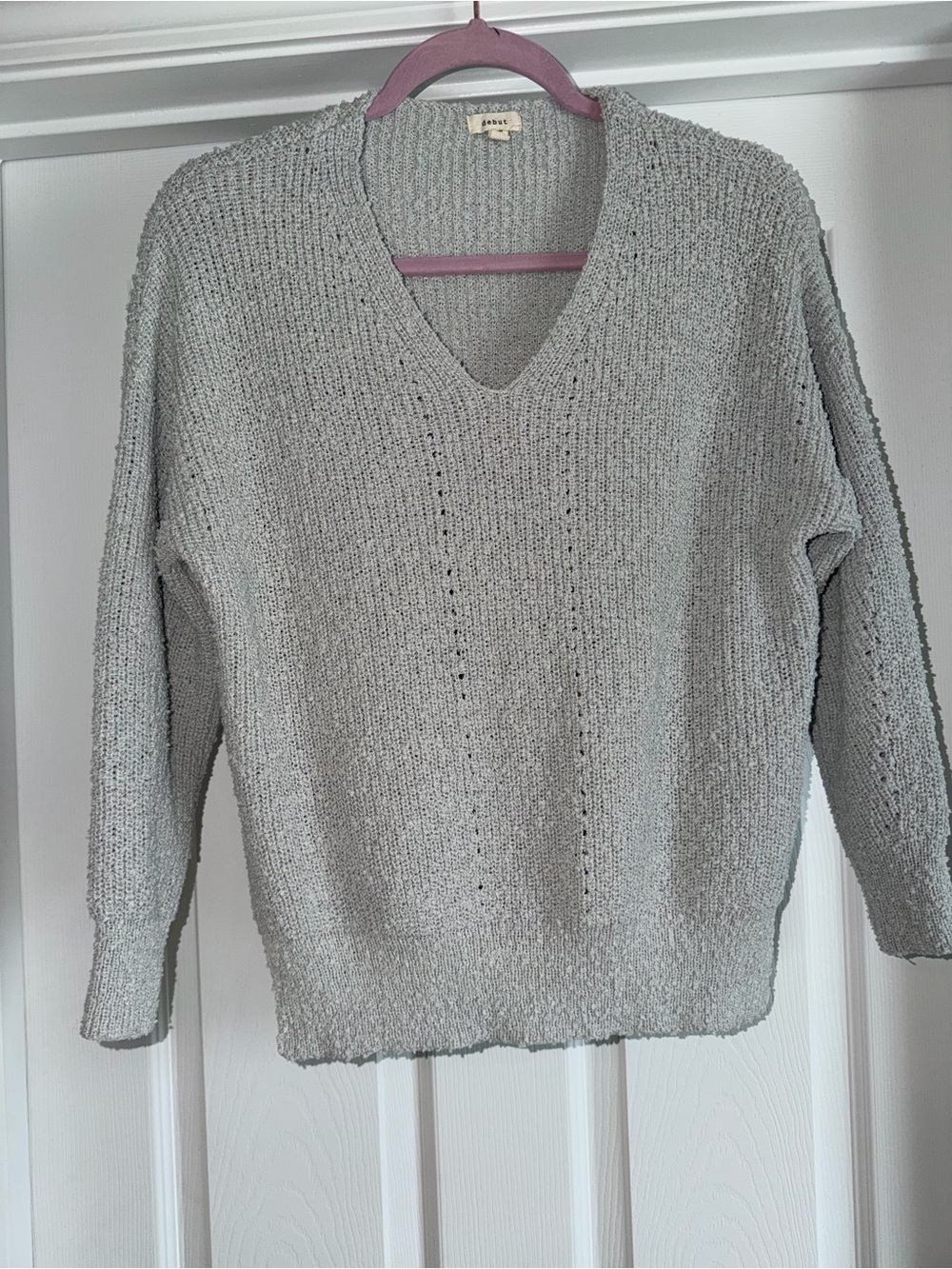 debut Gray V-Neck Knit Sweater